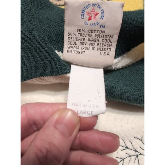 Folk Art Applique Valorie's Vintage Sweater Size L Friends Are The Best Hearts - Picture 7 of 9